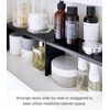 image:imageYAMAZAKI Home Tower Medicine Cabinet Vanity Storage Racks  Set of 2 Bathroom Mirror Organizer Risers  Steel Black