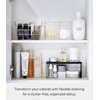 image:imageYAMAZAKI Home Tower Medicine Cabinet Vanity Storage Racks  Set of 2 Bathroom Mirror Organizer Risers  Steel Black