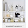 image:imageYAMAZAKI Home Tower Medicine Cabinet Vanity Storage Racks  Set of 2 Bathroom Mirror Organizer Risers  Steel White
