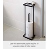 image:imageYAMAZAKI Home Tower Roll Paper Stand with Tray  Steel  Holds 3 Toilet Paper Rolls  Sturdy steel roll paper stand with an integrated top tray Built for daily use Designed for convenient home organizationBlack