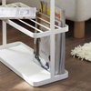image:imageYAMAZAKI Home Tower Side Table with Storage Tier Shelves Narrow Narrow Wooden and Metal End Table for Bedside Or Living Room 17  Steel