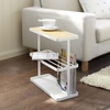 image:imageYAMAZAKI Home Tower Side Table with Storage Tier Shelves Narrow Narrow Wooden and Metal End Table for Bedside Or Living Room 17  Steel