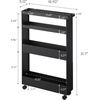 image:imageYAMAZAKI Home Tower Slim 4Tier Rolling Storage Cart  Mobile Organizer for Kitchen Or Bathroom 317  Steel Black