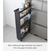image:imageYAMAZAKI Home Tower Slim 4Tier Rolling Storage Cart  Mobile Organizer for Kitchen Or Bathroom 317  Steel Black