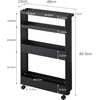 image:imageYAMAZAKI Home Tower Slim 4Tier Rolling Storage Cart  Mobile Organizer for Kitchen Or Bathroom 317  Steel Black