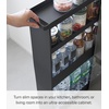 image:imageYAMAZAKI Home Tower Slim 4Tier Rolling Storage Cart  Mobile Organizer for Kitchen Or Bathroom 317  Steel Black