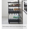 image:imageYAMAZAKI Home Tower Slim 4Tier Rolling Storage Cart  Mobile Organizer for Kitchen Or Bathroom 317  Steel Black