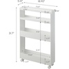image:imageYAMAZAKI Home Tower Slim 4Tier Rolling Storage Cart  Mobile Organizer for Kitchen Or Bathroom 317  Steel White