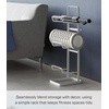 image:imageYAMAZAKI Home Tower Steel Storage Rack for Yoga Mats amp Foam Rollers  Includes Hooks for Fitness Accessories  SteelWhite