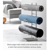 image:imageYAMAZAKI Home Tower Steel Storage Rack for Yoga Mats amp Foam Rollers  Includes Hooks for Fitness Accessories  SteelWhite