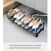 image:imageYAMAZAKI Home TwoTier Rolling Shoe Rack LowProfile Organizer Stand WhiteBlack