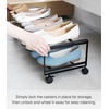 image:imageYAMAZAKI Home TwoTier Rolling Shoe Rack LowProfile Organizer Stand WhiteBlack