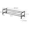 image:imageYAMAZAKI Home TwoTier Rolling Shoe Rack LowProfile Organizer Stand WhiteBlack