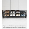 image:imageYAMAZAKI Home TwoTier Rolling Shoe Rack LowProfile Organizer Stand WhiteBlack