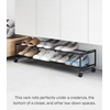 image:imageYAMAZAKI Home TwoTier Rolling Shoe Rack LowProfile Organizer Stand WhiteBlack
