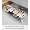 image:imageYAMAZAKI Home TwoTier Rolling Shoe Rack LowProfile Organizer Stand WhiteWhite