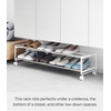 image:imageYAMAZAKI Home TwoTier Rolling Shoe Rack LowProfile Organizer Stand WhiteWhite