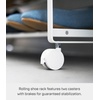 image:imageYAMAZAKI Home TwoTier Rolling Shoe Rack LowProfile Organizer Stand WhiteWhite