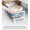 image:imageYAMAZAKI Home TwoTier Rolling Shoe Rack LowProfile Organizer Stand WhiteWhite