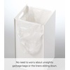 image:imageYAMAZAKI Home Veil Trash Can  Modern Open Top Garbage Waste Bin Basket with Handle  Abs Plastic  25 Gallons 10 Literssquare white
