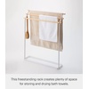 image:imageYamazaki Home Bath Towel Hanger  Bathroom Holder Rack Organizer  Convenient bathroom holder rack organizer for drying bath towels Compact and functional spacesaving design Easy to cleanWhite