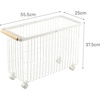 image:imageYamazaki Home Compact Rolling Laundry Cart Wire Hamper with Wheels White  Compact rolling laundry basket cart features a metal hamper with wheels and a handle for easy mobility Keeps items tidyWhite