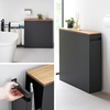 image:imageYamazaki Home PullOut Bathroom Storage Cabinet with Wood Top White  Slim spacesaving bathroom storage cabinet with a natural wood top Clever pullout design Holds 12 rolls of toilet paperBlack