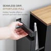image:imageYamazaki Home PullOut Bathroom Storage Cabinet with Wood Top White  Slim spacesaving bathroom storage cabinet with a natural wood top Clever pullout design Holds 12 rolls of toilet paperBlack
