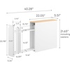 image:imageYamazaki Home PullOut Bathroom Storage Cabinet with Wood Top White  Slim spacesaving bathroom storage cabinet with a natural wood top Clever pullout design Holds 12 rolls of toilet paperWhite