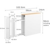 image:imageYamazaki Home PullOut Bathroom Storage Cabinet with Wood Top White  Slim spacesaving bathroom storage cabinet with a natural wood top Clever pullout design Holds 12 rolls of toilet paperWhite