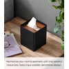 image:imageYamazaki Home Rin Reusable Tissue Box Cover Metal Holder Container Case with Natural Wooden Lid  Steel  Reusable tissue box cover metal holder container case with natural wood lid Designed for convenient home organizationWalnut