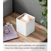 image:imageYamazaki Home Rin Reusable Tissue Box Cover Metal Holder Container Case with Natural Wooden Lid  Steel  Reusable tissue box cover metal holder container case with natural wood lid Designed for convenient home organizationAsh