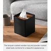 image:imageYamazaki Home Rin Reusable Tissue Box Cover Metal Holder Container Case with Natural Wooden Lid  Steel  Reusable tissue box cover metal holder container case with natural wood lid Designed for convenient home organizationWalnut