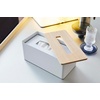 image:imageYamazaki Home Rin Reusable Tissue Box Cover Metal Holder Container Case with Natural Wooden Lid  SteelAsh