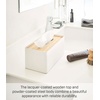 image:imageYamazaki Home Rin Reusable Tissue Box Cover Metal Holder Container Case with Natural Wooden Lid  SteelAsh