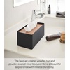 image:imageYamazaki Home Rin Reusable Tissue Box Cover Metal Holder Container Case with Natural Wooden Lid  SteelWalnut