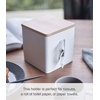 image:imageYamazaki Home Rin Tissue Paper Case with Removable Wooden Lid  Tissue Or Toilet Paper Or Paper Towel Rectangular Storage Holder for Kitchen Bathroom Or Bedroom  Polystone Ash