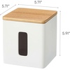 image:imageYamazaki Home Rin Tissue Paper Case with Removable Wooden Lid  Tissue Or Toilet Paper Or Paper Towel Rectangular Storage Holder for Kitchen Bathroom Or Bedroom  Polystone Ash