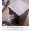 image:imageYamazaki Home Rin Tissue Paper Case with Removable Wooden Lid  Tissue Or Toilet Paper Or Paper Towel Rectangular Storage Holder for Kitchen Bathroom Or Bedroom  Polystone Walnut