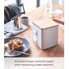 image:imageYamazaki Home Rin Tissue Paper Case with Removable Wooden Lid  Tissue Or Toilet Paper Or Paper Towel Rectangular Storage Holder for Kitchen Bathroom Or Bedroom  Polystone Ash
