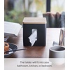 image:imageYamazaki Home Rin Tissue Paper Case with Removable Wooden Lid  Tissue Or Toilet Paper Or Paper Towel Rectangular Storage Holder for Kitchen Bathroom Or Bedroom  Polystone Walnut