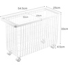 image:imageYamazaki Home Rolling Laundry Basket Short Wheeled Hamper Steel White  Small metal laundry hamper cart features smoothrolling wheels and a convenient builtin handle Suits modern home storageWhite