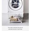 image:imageYamazaki Home Rolling Laundry Basket Short Wheeled Hamper Steel White  Small metal laundry hamper cart features smoothrolling wheels and a convenient builtin handle Suits modern home storageWhite