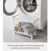 image:imageYamazaki Home Rolling Laundry Basket Short Wheeled Hamper Steel White  Small metal laundry hamper cart features smoothrolling wheels and a convenient builtin handle Suits modern home storageWhite