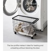 image:imageYamazaki Home Rolling Laundry Basket Short Wheeled Hamper Steel White  Small metal laundry hamper cart features smoothrolling wheels and a convenient builtin handle Suits modern home storageBlack