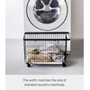 image:imageYamazaki Home Rolling Laundry Basket Short Wheeled Hamper Steel White  Small metal laundry hamper cart features smoothrolling wheels and a convenient builtin handle Suits modern home storageBlack