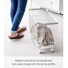 image:imageYamazaki Home Rolling Laundry Basket Short Wheeled Hamper Steel White  Small metal laundry hamper cart features smoothrolling wheels and a convenient builtin handle Suits modern home storageWhite