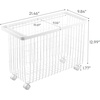 image:imageYamazaki Home Rolling Laundry Basket Short Wheeled Hamper Steel White  Small metal laundry hamper cart features smoothrolling wheels and a convenient builtin handle Suits modern home storageWhite