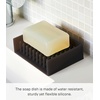 image:imageYamazaki Home Self Draining Soap Tray  Floating Holder Dish for Sink Silicone No Assembly Req  Selfdraining soap tray with a slanted base that directs excess water back into the sink Adds practical everyday storageBlack