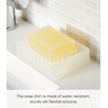 image:imageYamazaki Home Self Draining Soap Tray  Floating Holder Dish for Sink Silicone No Assembly Req  Selfdraining soap tray with a slanted base that directs excess water back into the sink Adds practical everyday storageClear